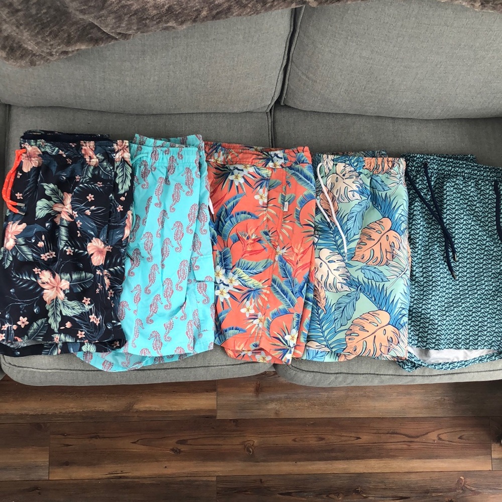 Mens size L and XL bathing suits.